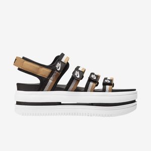 Brand New!!!!Nike Platform Sandles . Black, white and tan